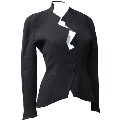 Thierry Mugler Black Blazer Jacket Fall 1988 Runway Piece Size 36