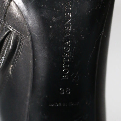 Bottega Veneta Black Leather High Heels Boots Size 38