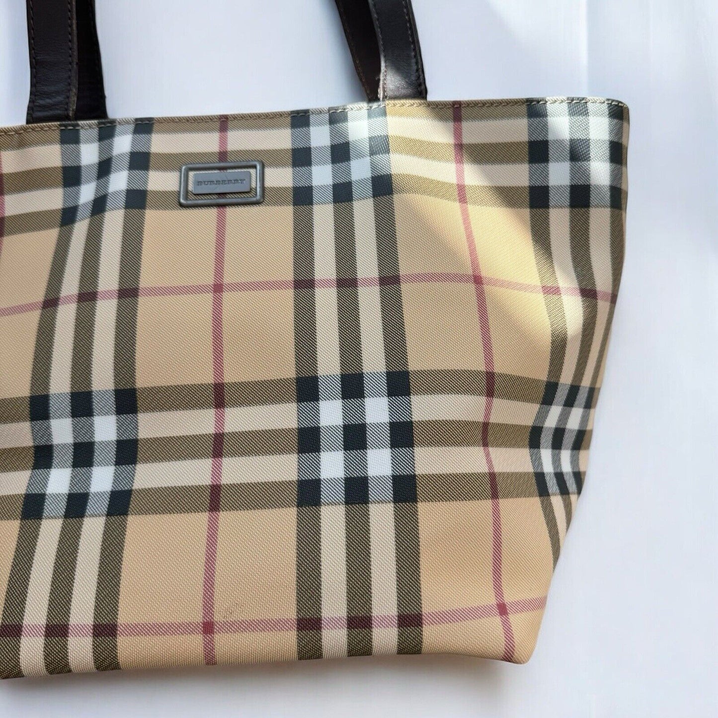 Burberry Beige Classic Check Print Vintage Shoulder Bag