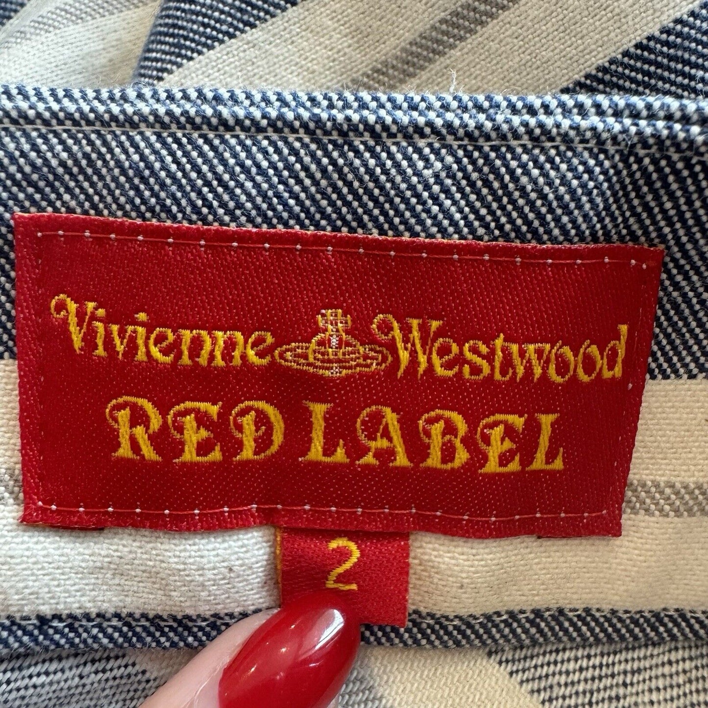 Vivienne Westwood Red Label Blue & White Asymmetric Skirt Size XS