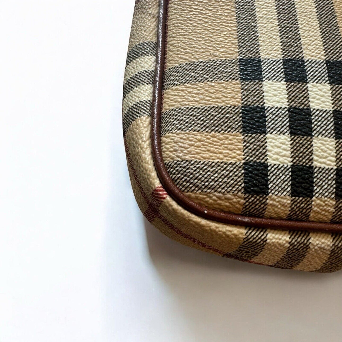 Burberry Beige Check Plaid Vintage Crossbody Bag & Wallet Set