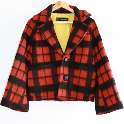 Dsquared2 Black & Red Plai Check Wool Jacket Size 40