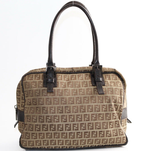 Fendi Brown Zucchino Monogram Canvas Vintage Shoulder Bag