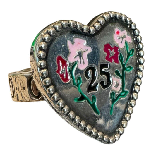 Gucci Silver Heart Flower 25 Bosco & Orso Ring