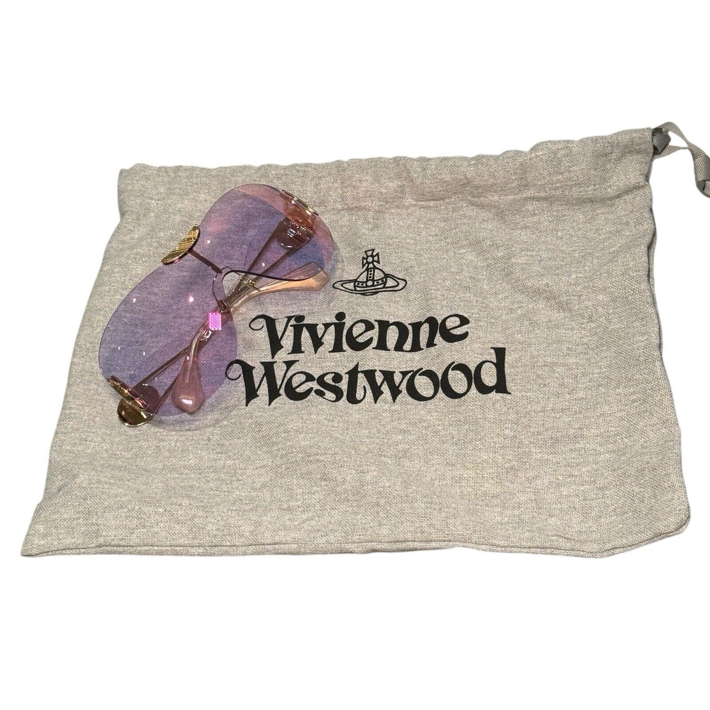 Vivienne Westwood Pink Orb Tina Rimless Oversized Sunglasses