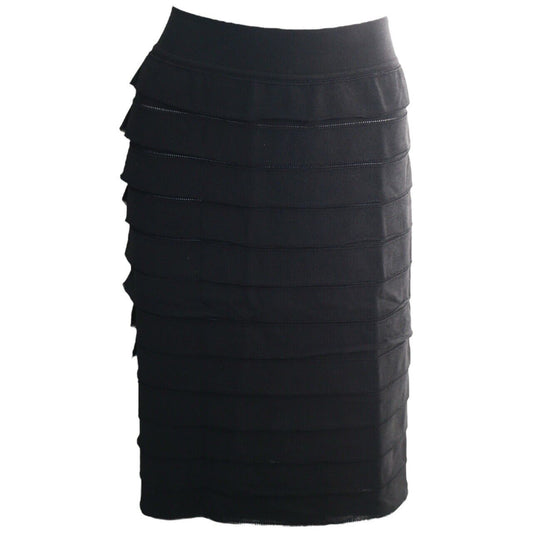 Alaia Black Tier Layerd Straight Skirt Size S