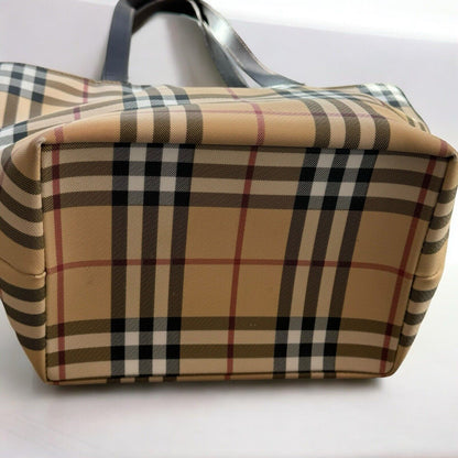 Burberry Beige Classic Check Print Vintage Shoulder Bag