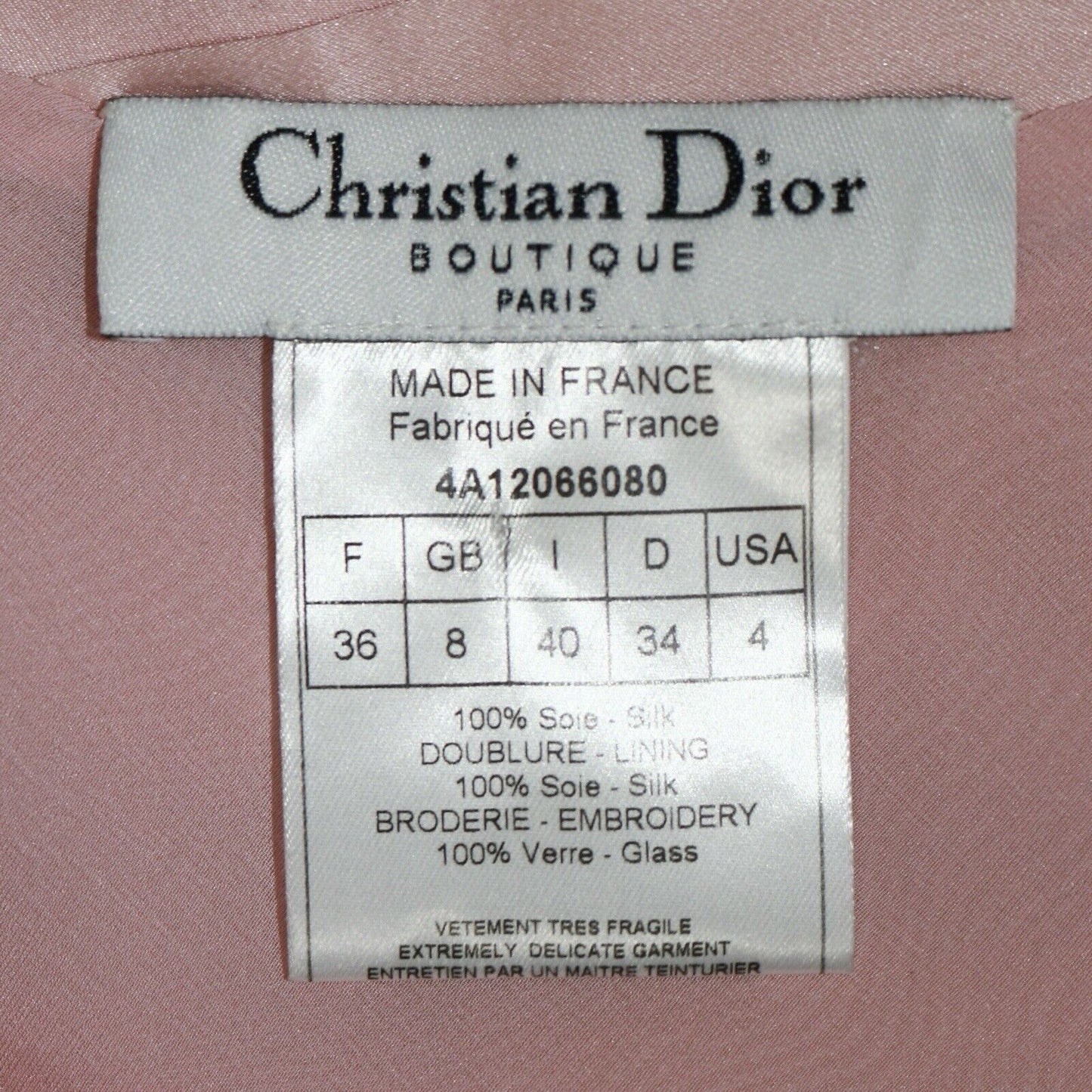 Christian Dior Pink Silk Embellished Bow Midi Vintage Dress 2004