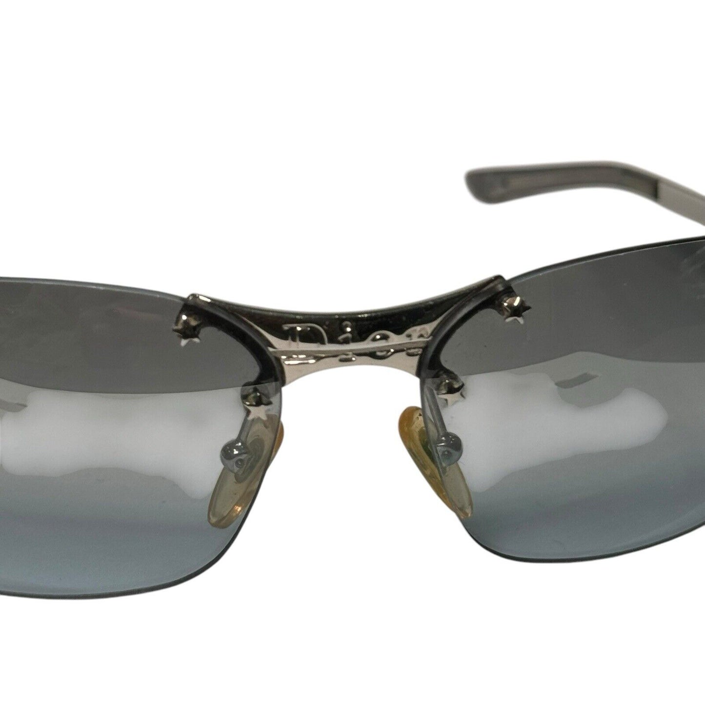 Christian Dior Rimless Silver & Blue Vintage Sunglasses