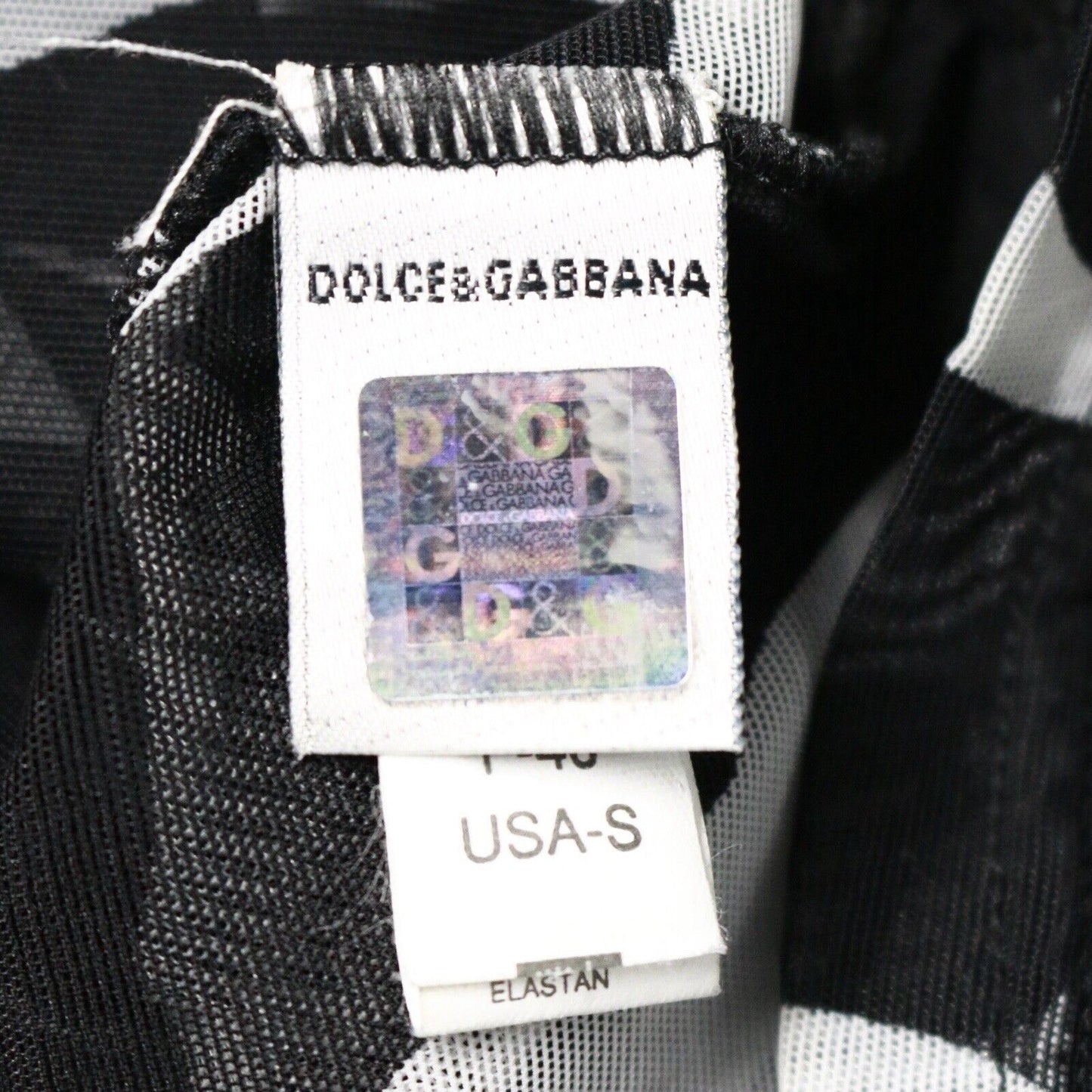 Dolce Gabbana Black & White Zebra Mesh Top Size S