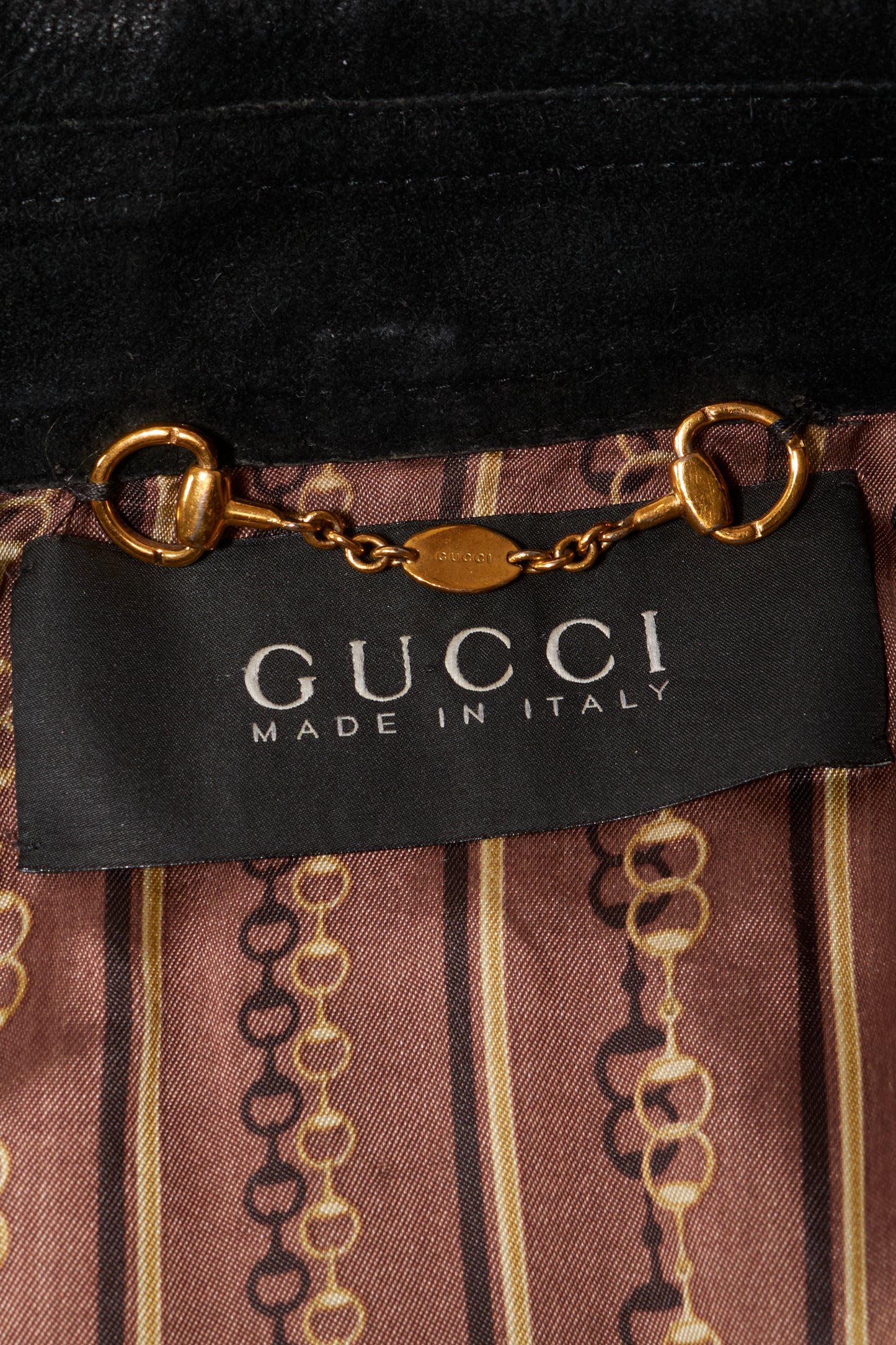 Gucci 2003 Black Suede Leather Belted Coat