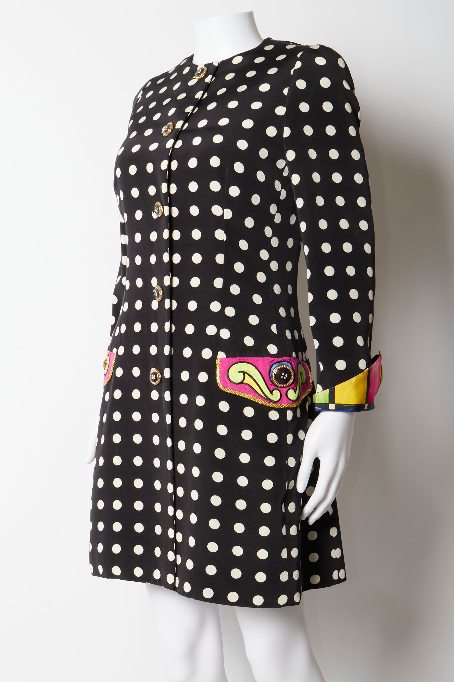 Gianni Versace Couture Spring 1991 Polka Dot Coat & Dress Set