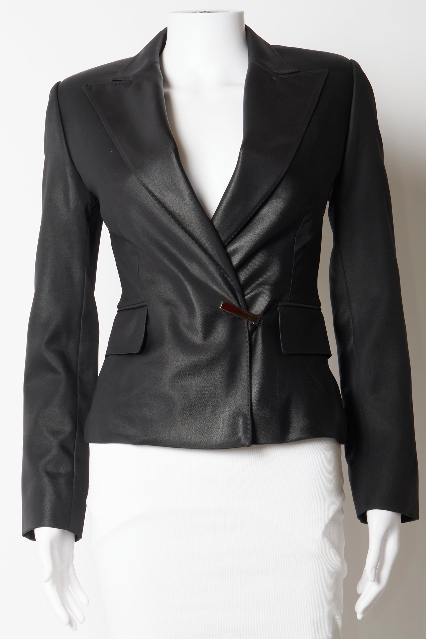 Gucci by Tom Ford 2001 Black Glossy Blazer