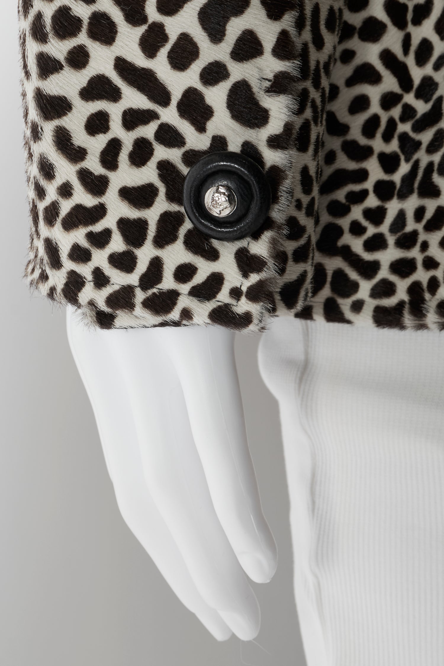Gianni Versace 90s Leather Pony Hair Animal Print Jacket – Blummier