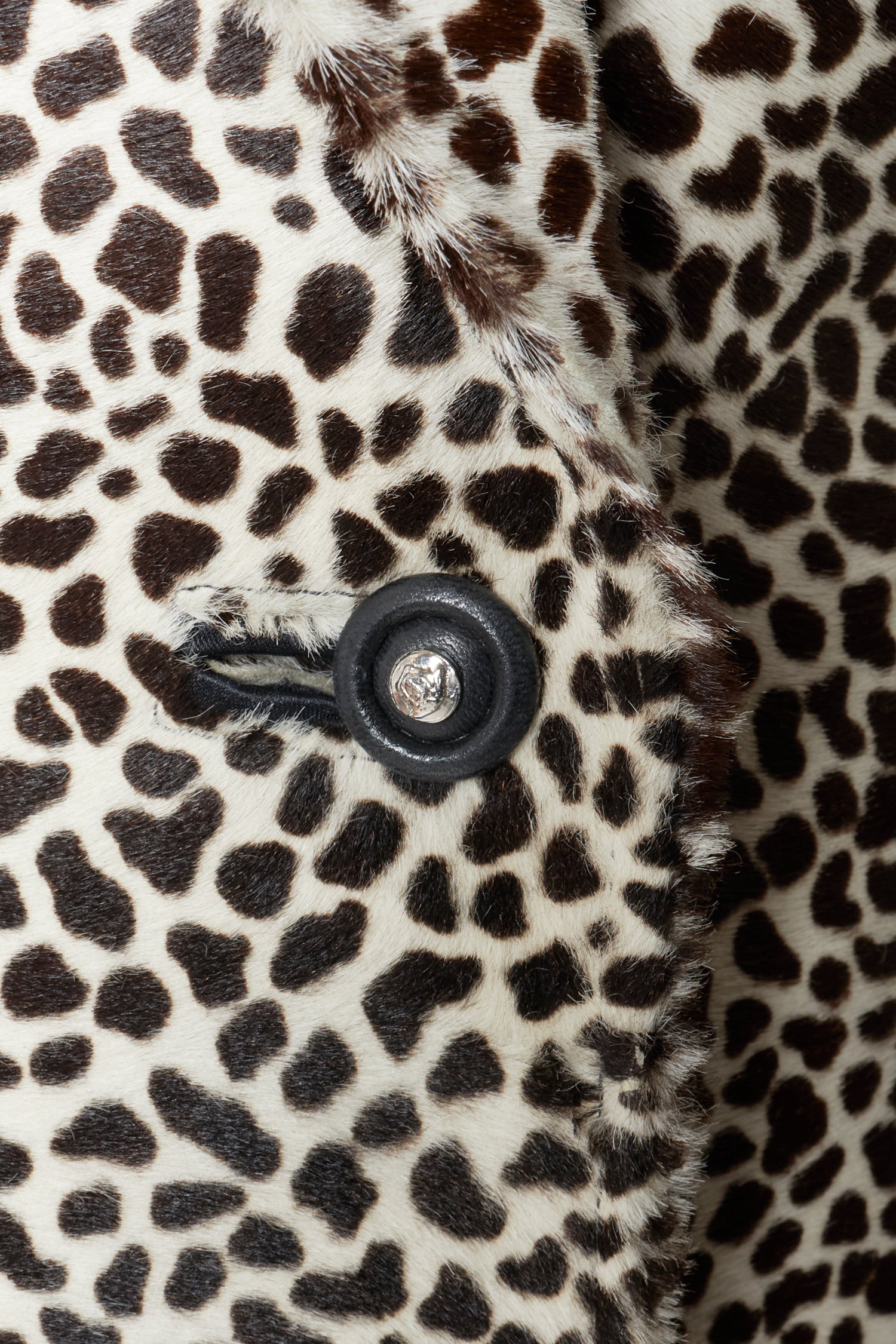 Gianni Versace 90s Leather Pony Hair Animal Print Jacket – Blummier