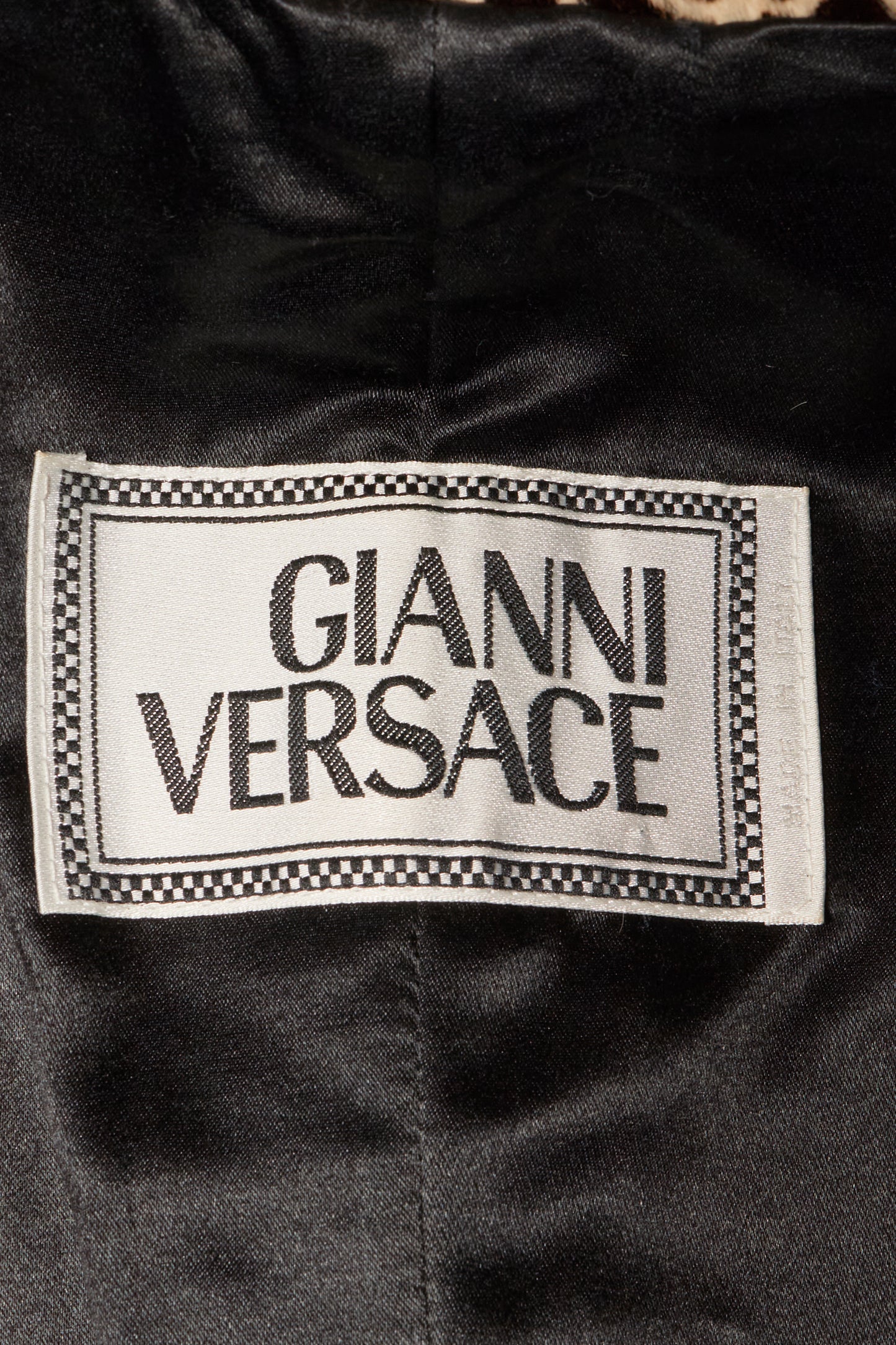 Gianni Versace 90s Leather Pony Hair Animal Print Jacket