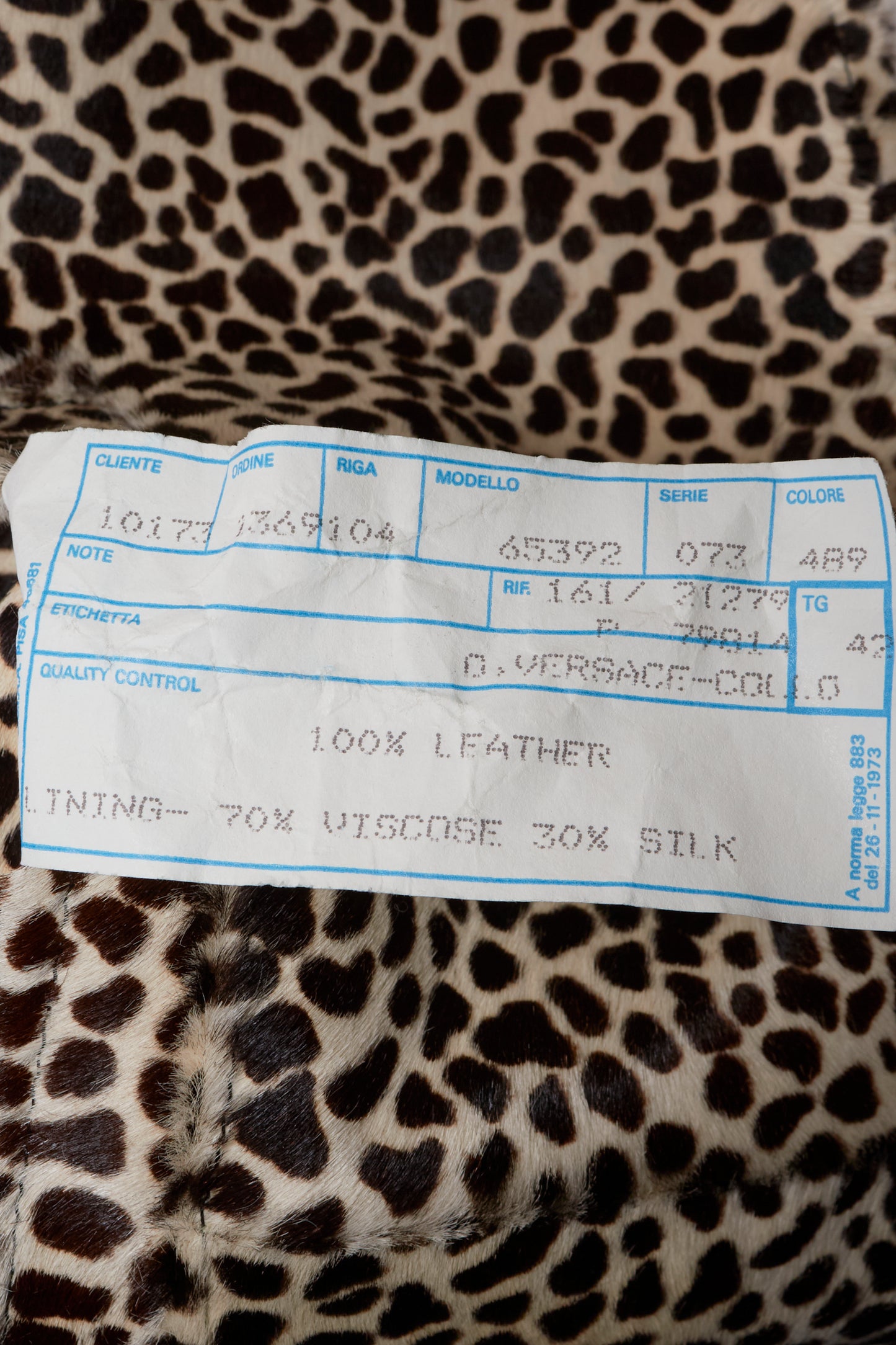 Gianni Versace 90s Leather Pony Hair Animal Print Jacket