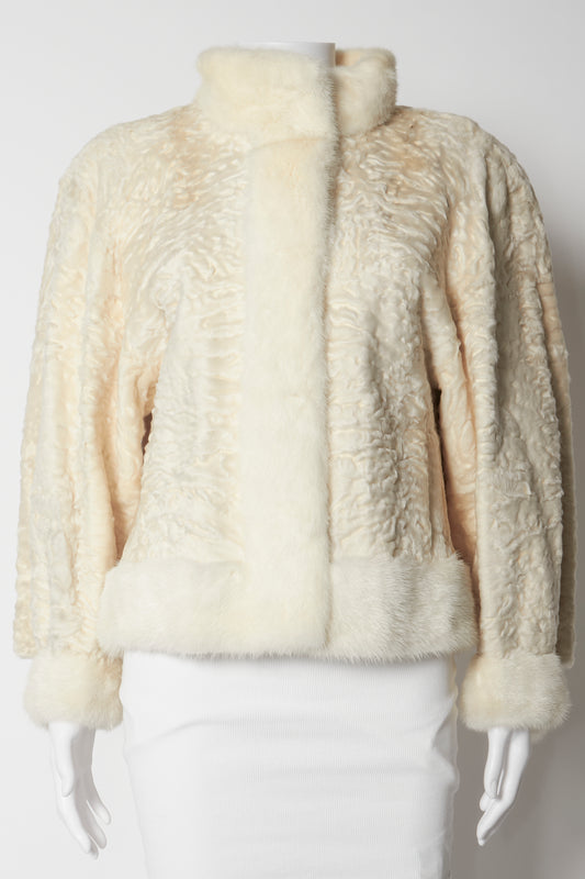 Christian Dior 70s Cream Fur Vintage Jacket