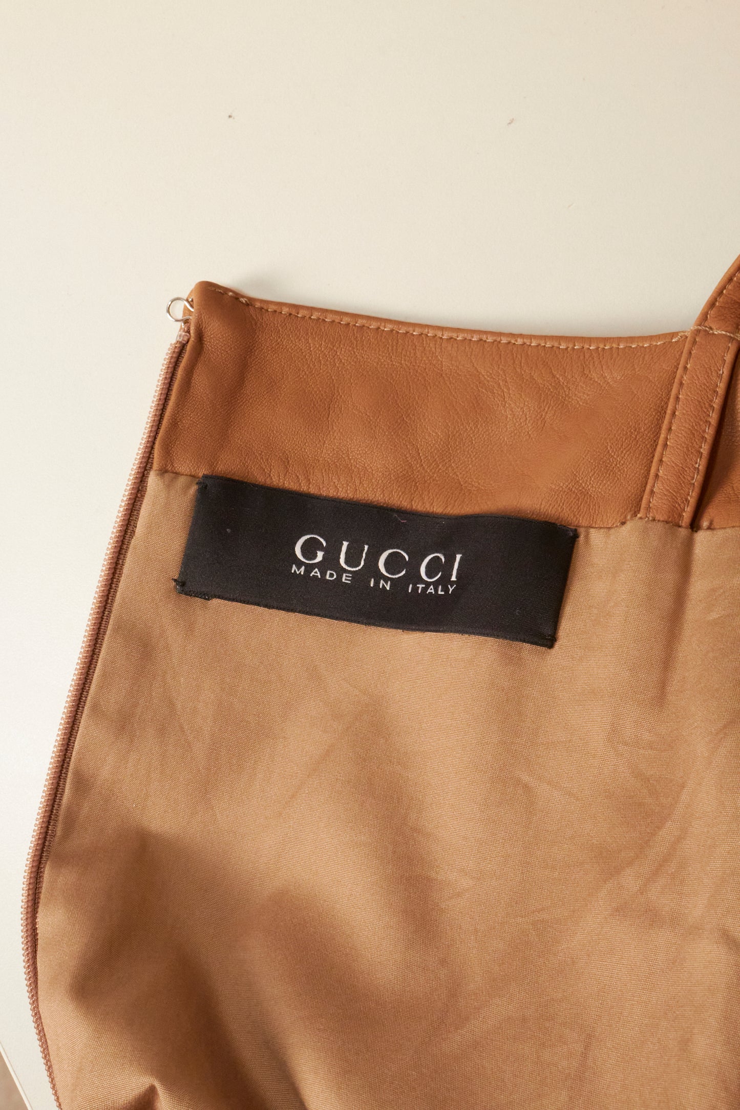 Gucci 2011 Tan Leather Lace Up Dress