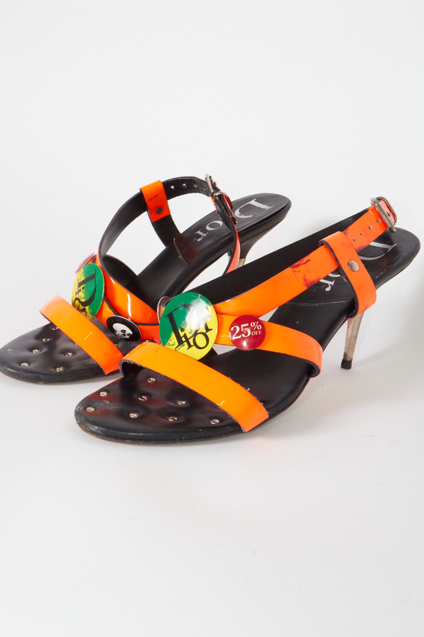 Christian Dior 2004 Victim Sale Pins Orange Heels