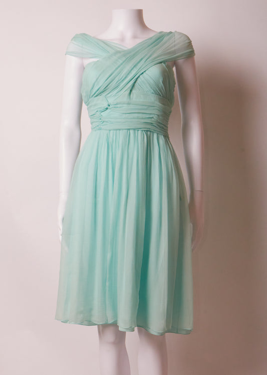 Christian Dior 2000s Turquoise Chiffon Dress