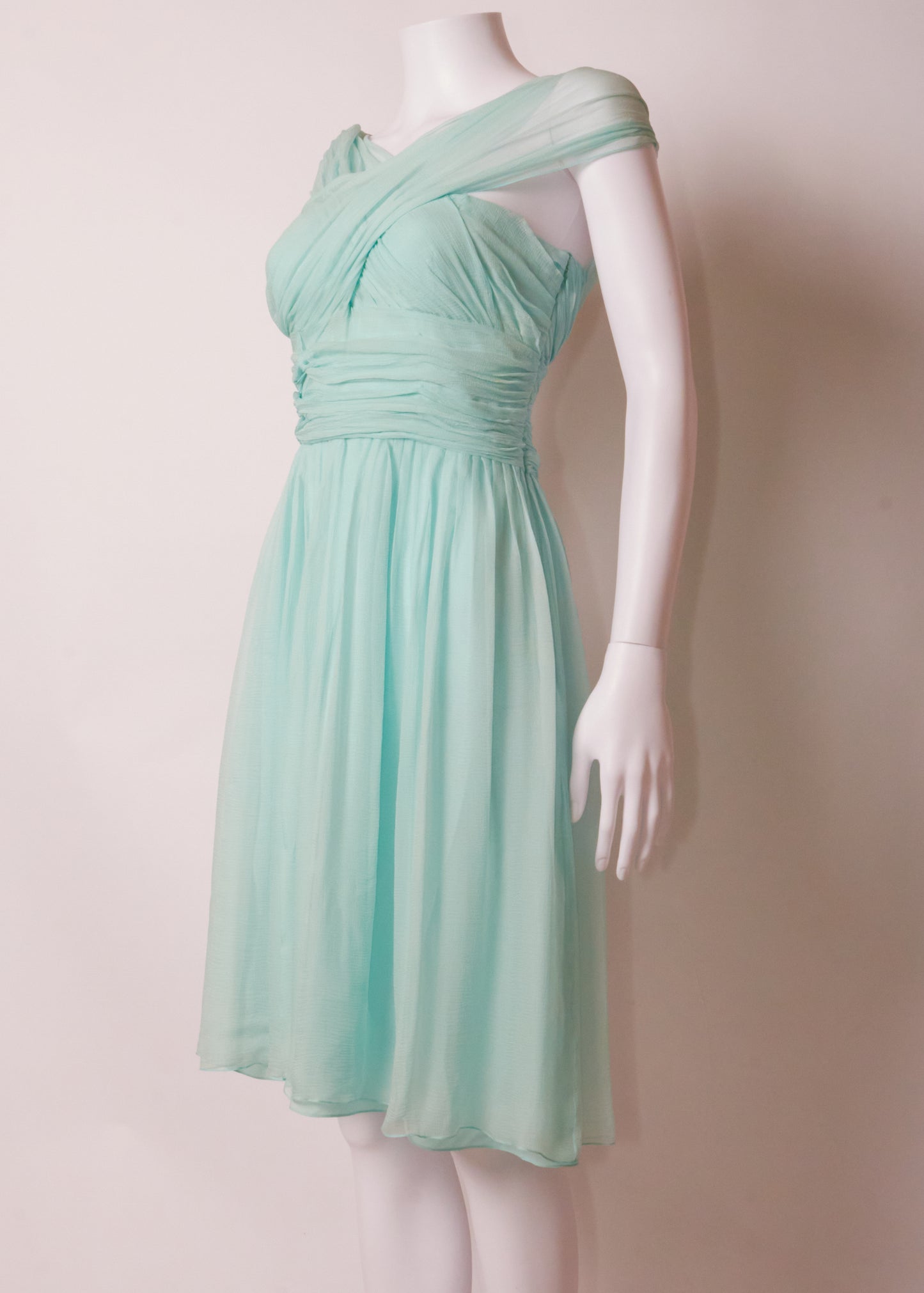 Christian Dior 2000s Turquoise Chiffon Dress