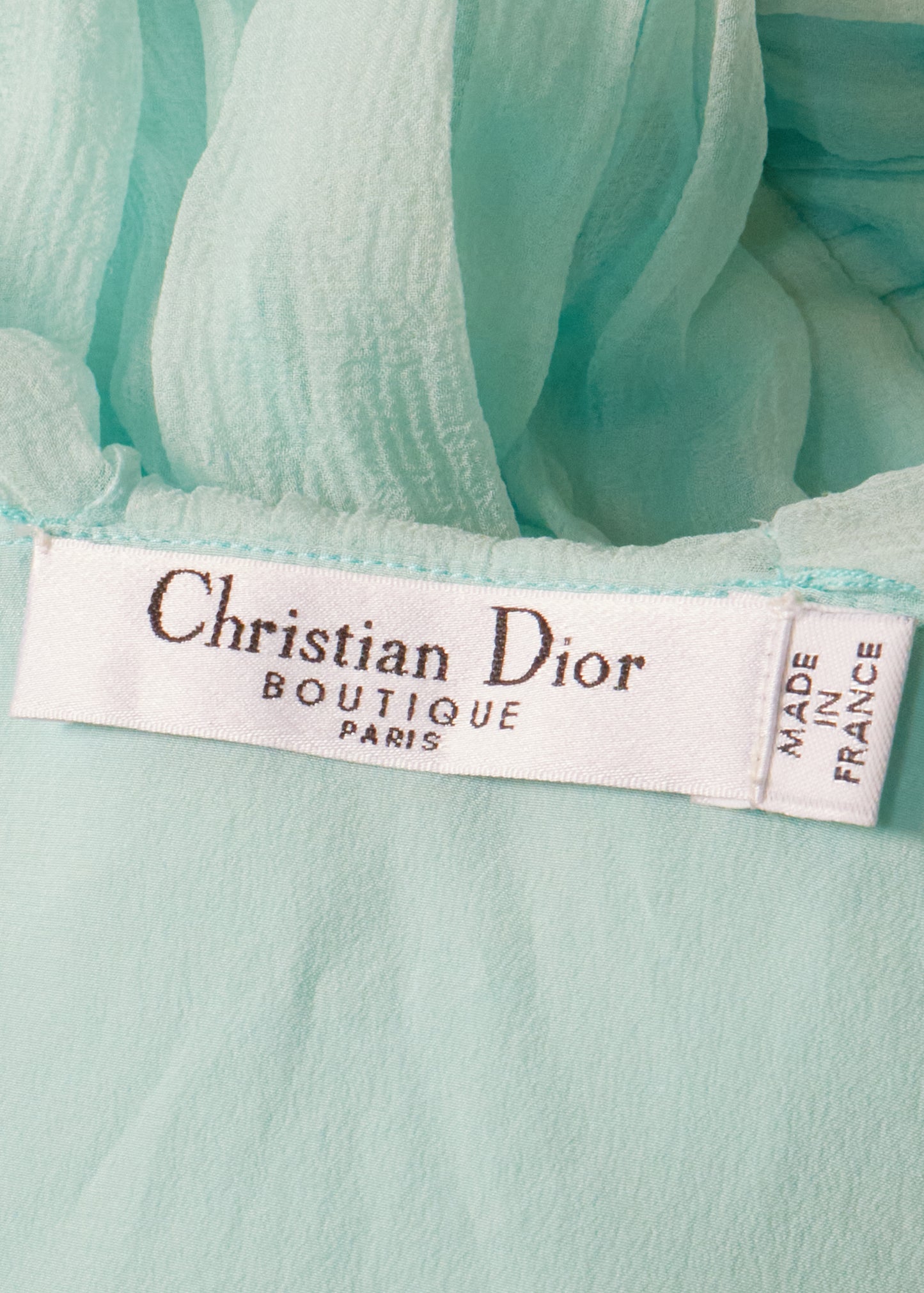 Christian Dior 2000s Turquoise Chiffon Dress