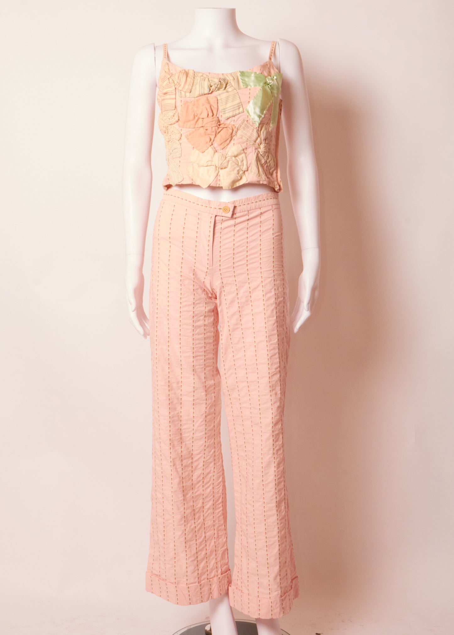 Moschino Cheap & Chic Pink Bow Corset & Trousers Set
