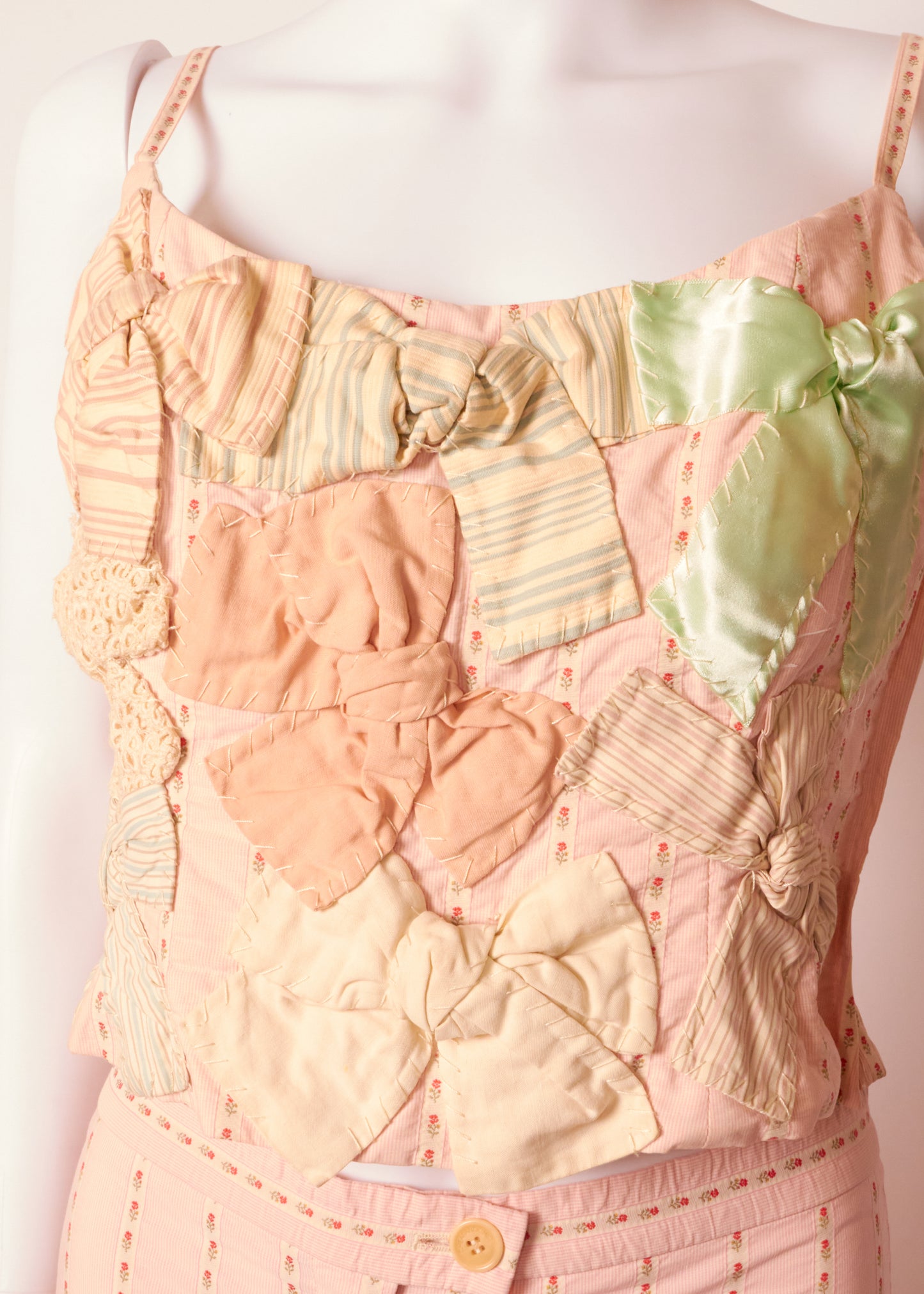 Moschino Cheap & Chic Pink Bow Corset & Trousers Set