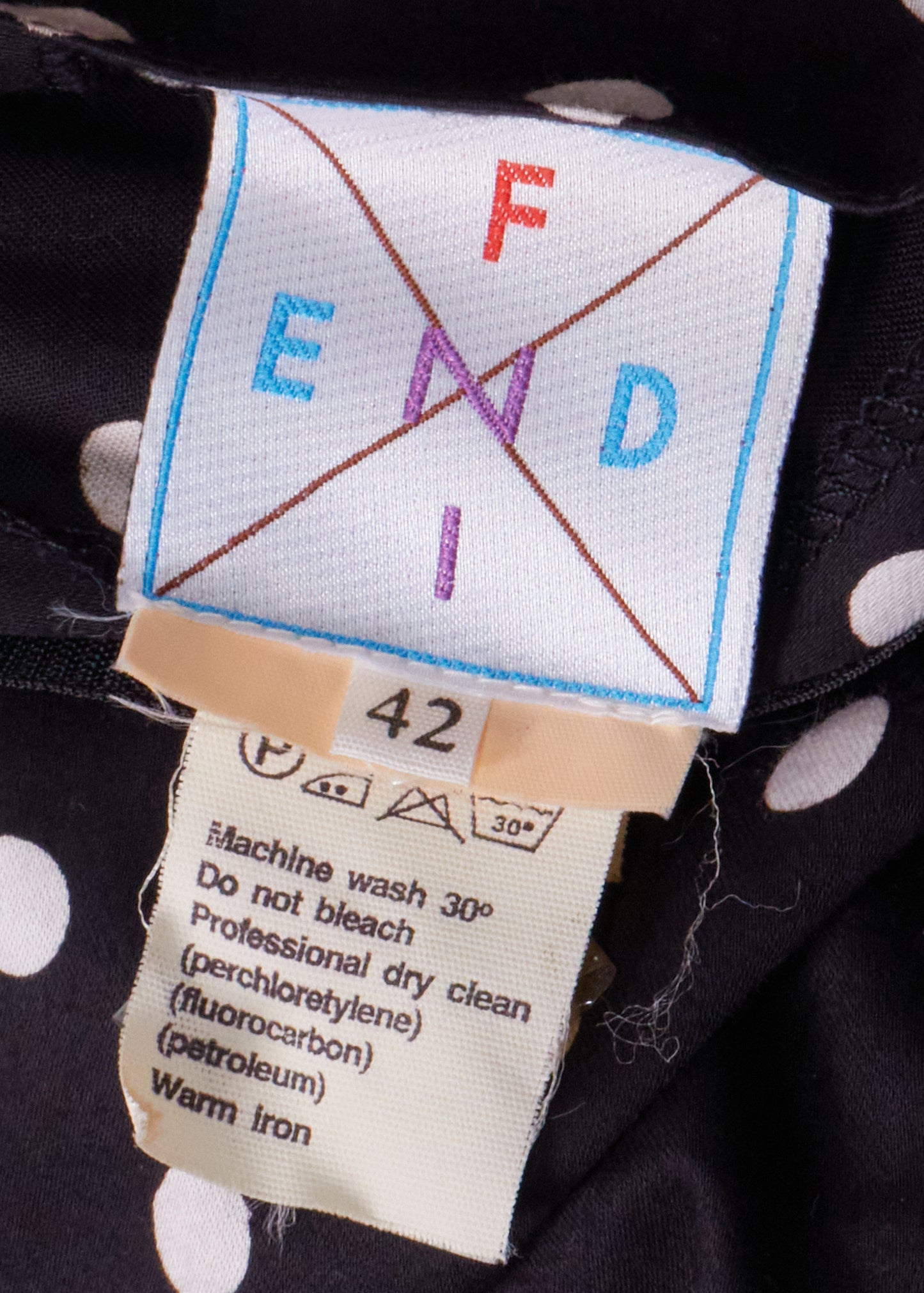 Fendi 90s Black Polka Dot Top & Skirt Set
