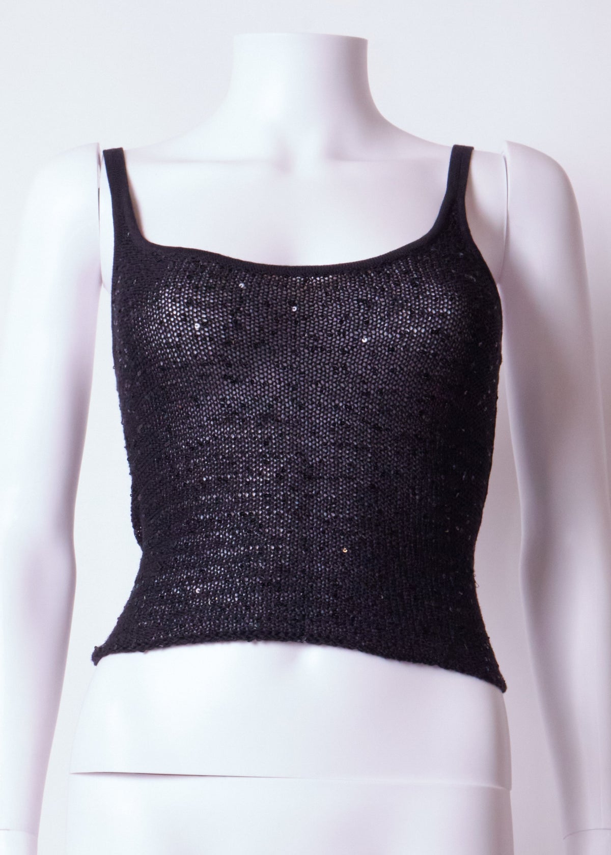 Gianni Versace 90s Black Knit Sequin Cardigan & Top Set