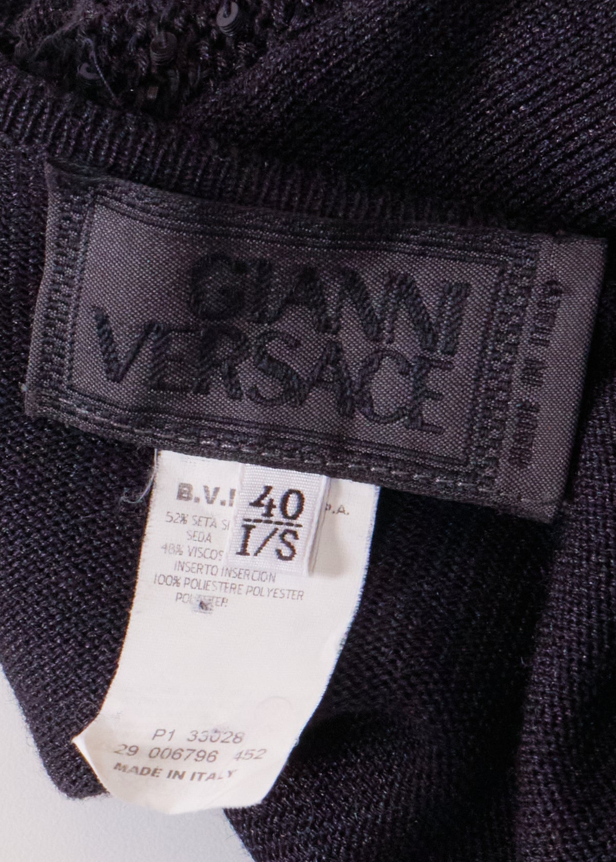 Gianni Versace 90s Black Knit Sequin Cardigan & Top Set