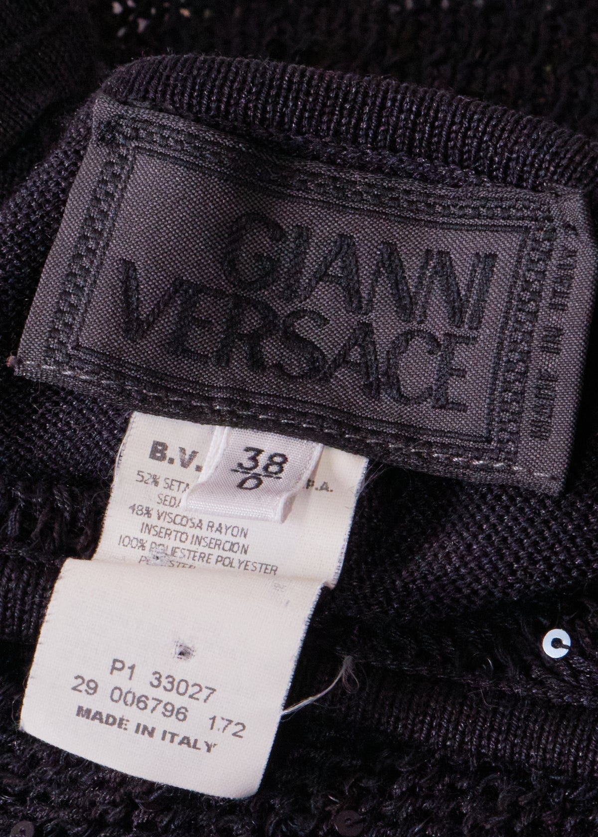 Gianni Versace 90s Black Knit Sequin Cardigan & Top Set