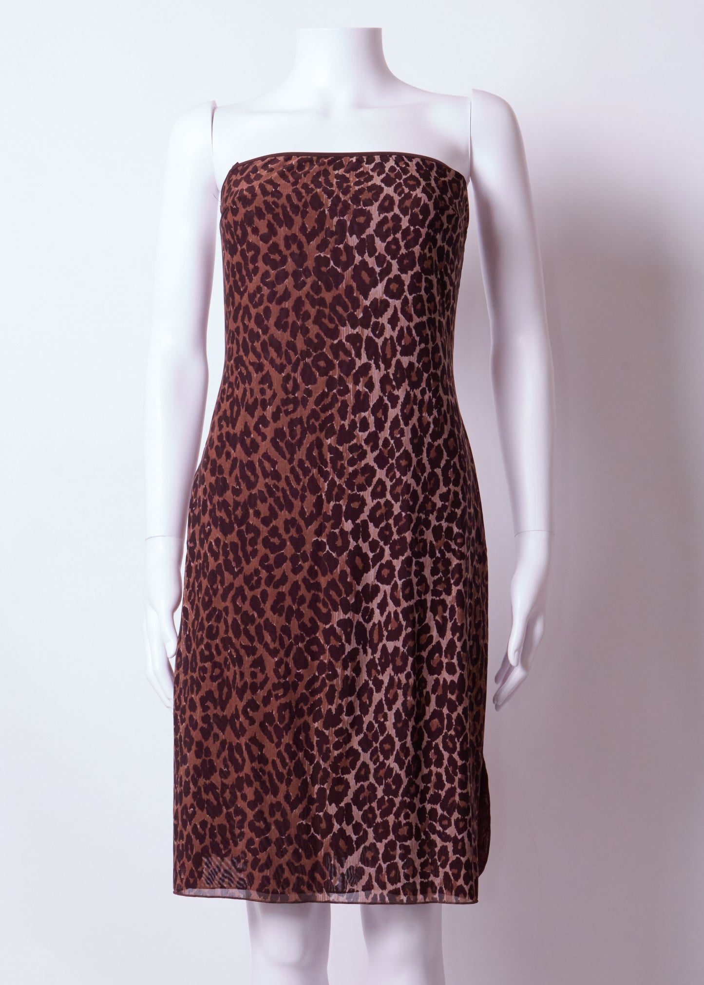 Dolce & Gabbana 90s Strapless Leopard Mini Dress