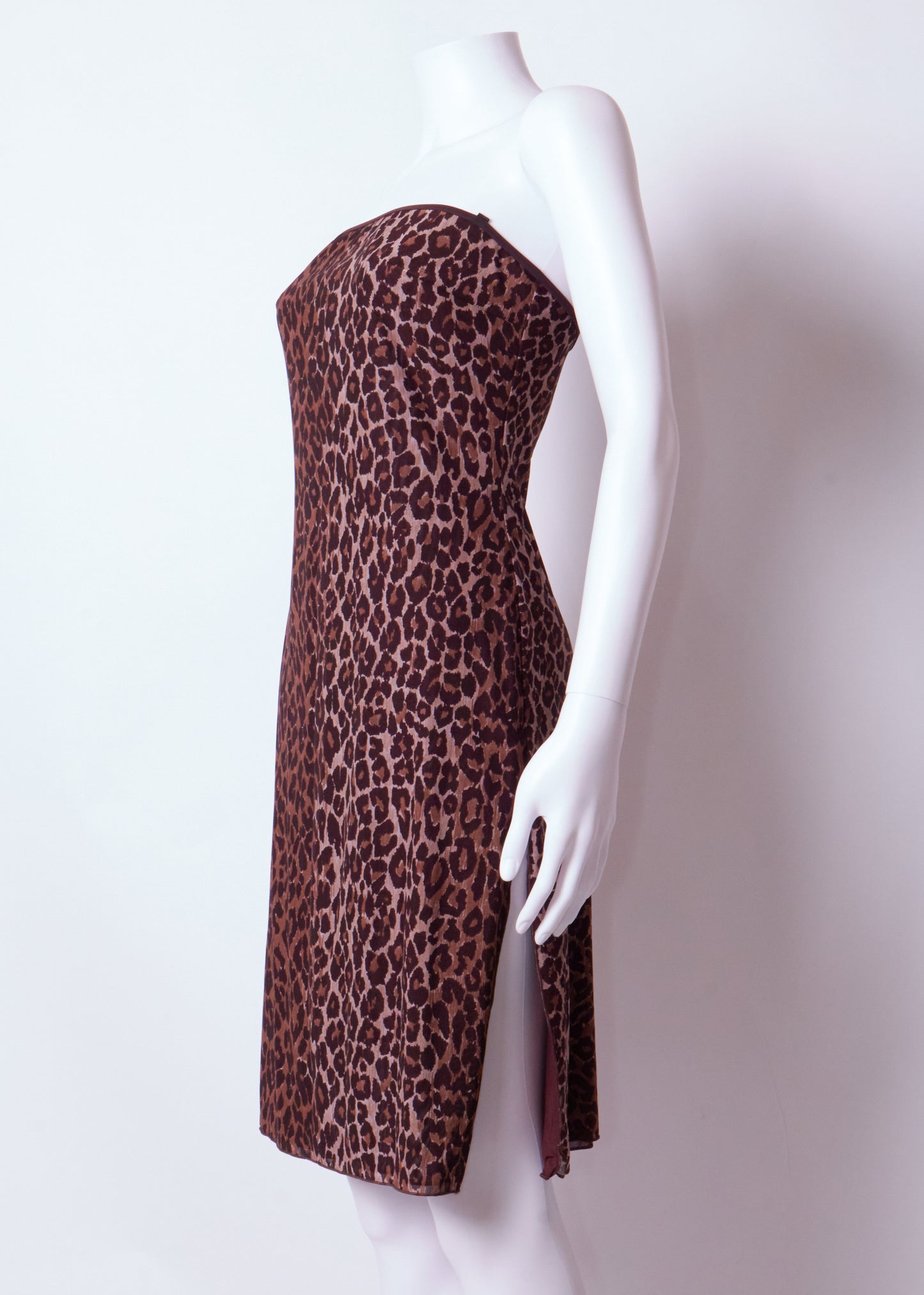Dolce & Gabbana 90s Strapless Leopard Mini Dress