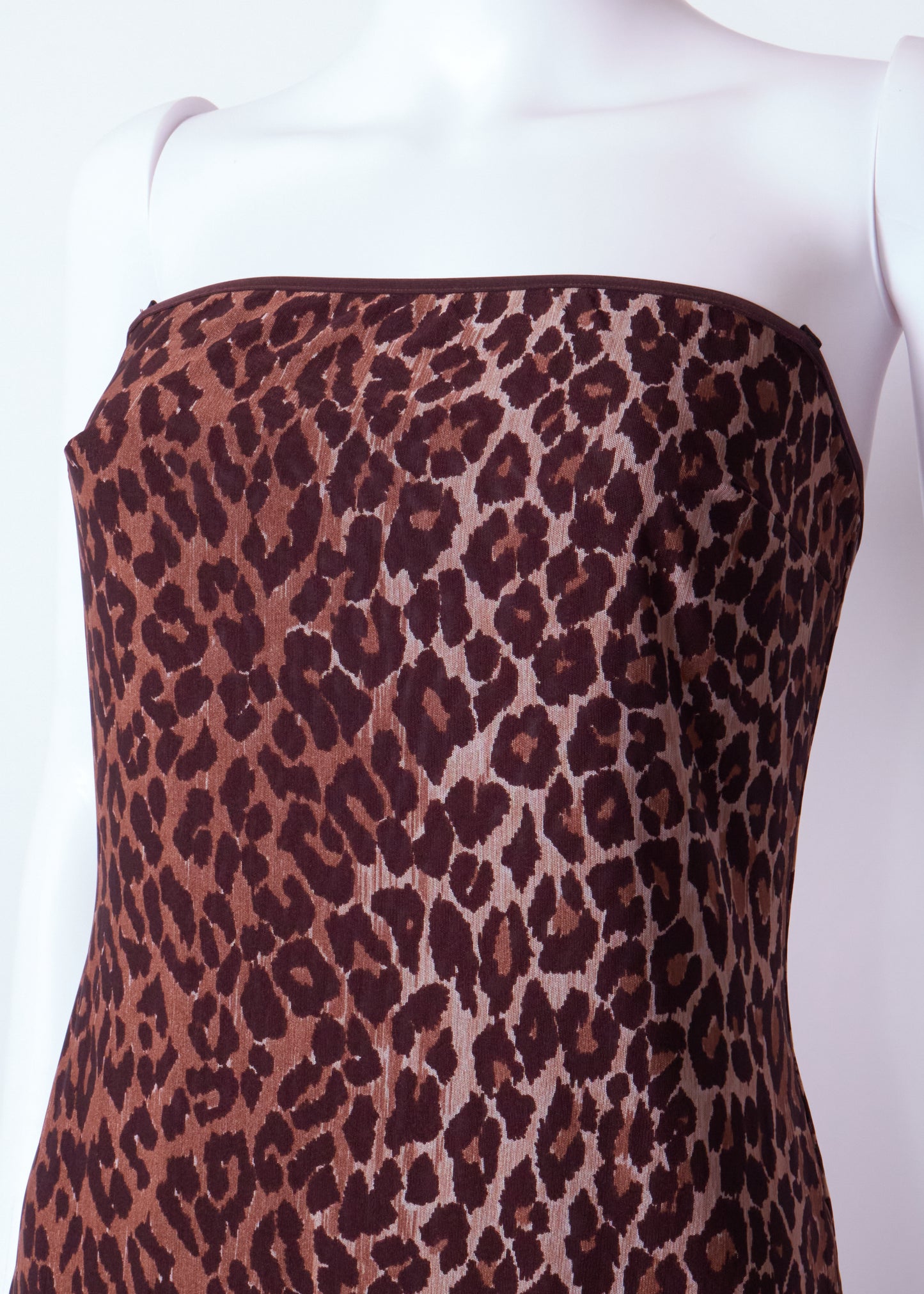 Dolce & Gabbana 90s Strapless Leopard Mini Dress
