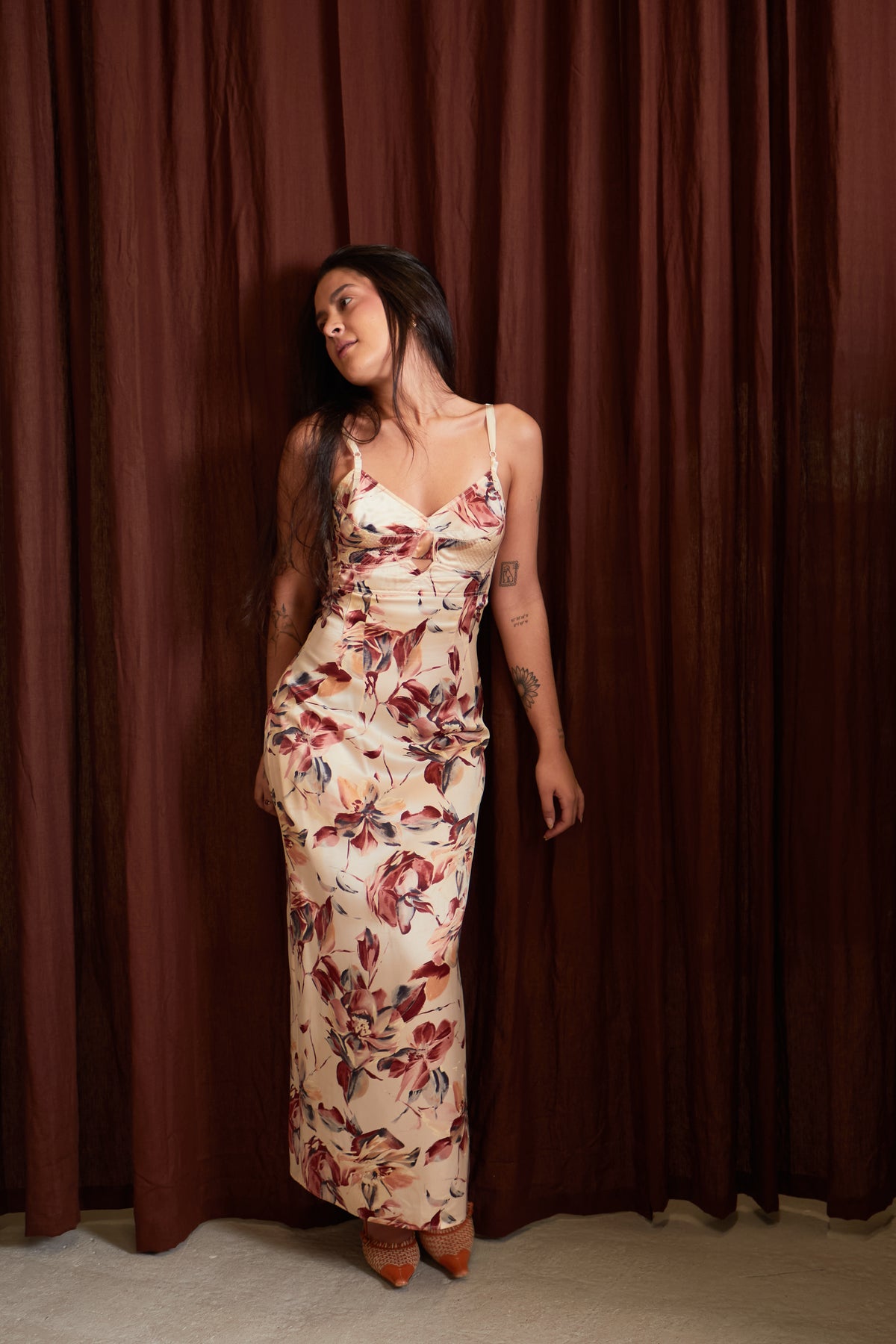 Dolce & Gabbana Spring 1997 Floral Bustier Midi Dress