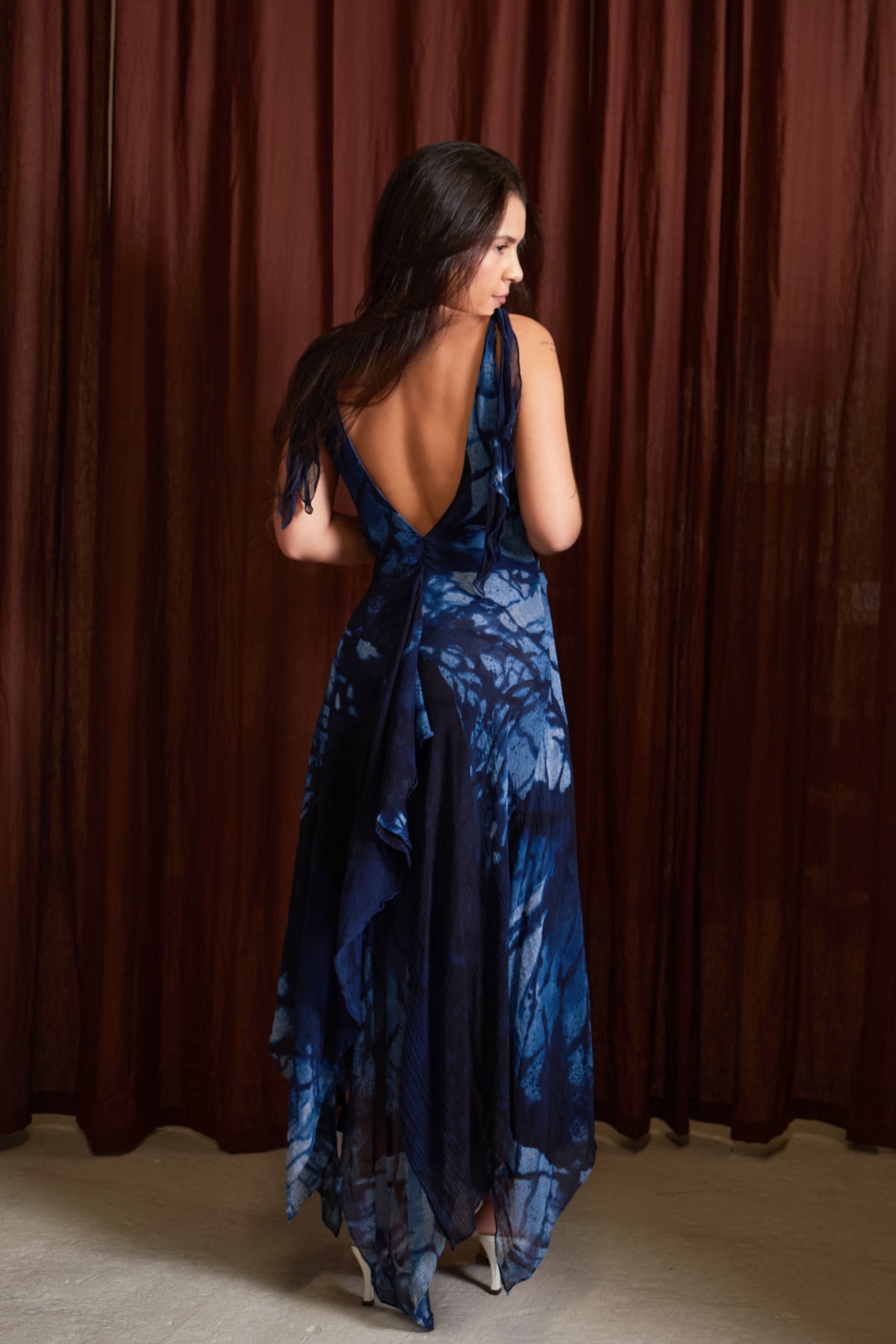 Ralph Lauren 2000s Blue Printed Maxi Dress
