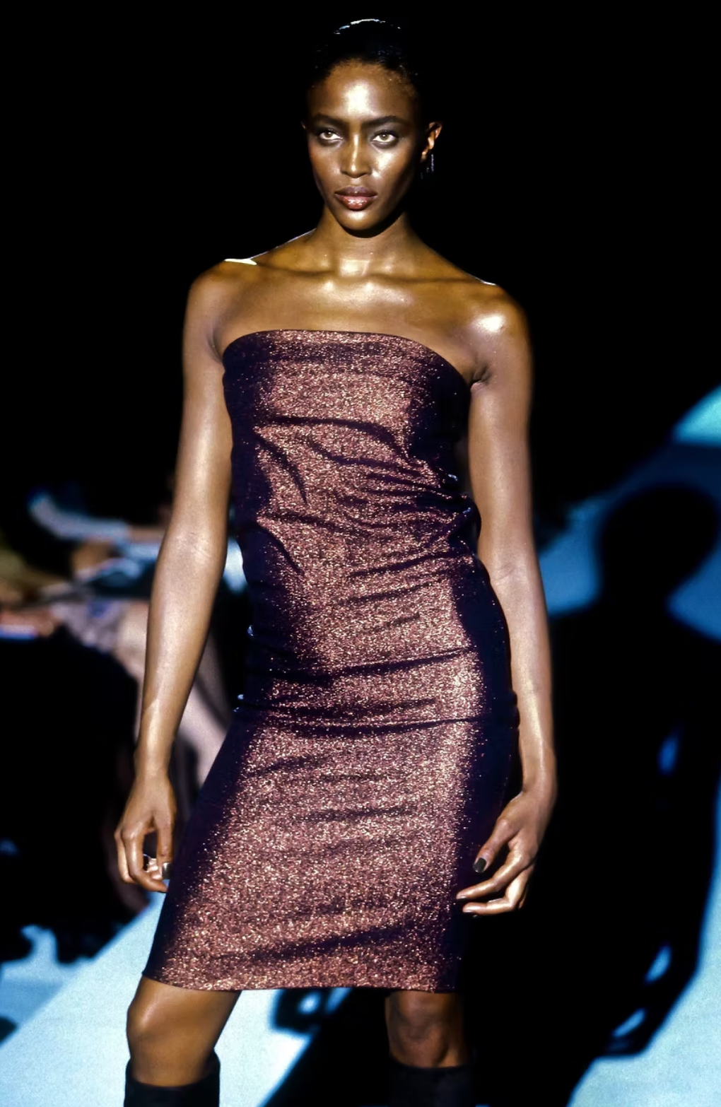 Fall 1997 Black Glitter Strapless Dress