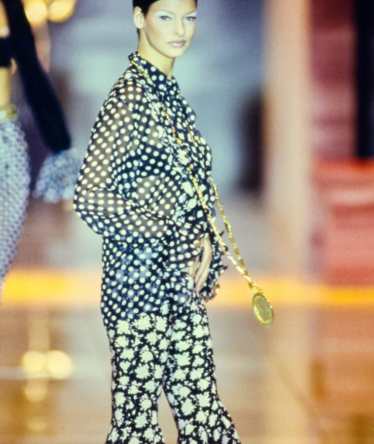 Spring 1993 Polka Dot Ruffle Blouse