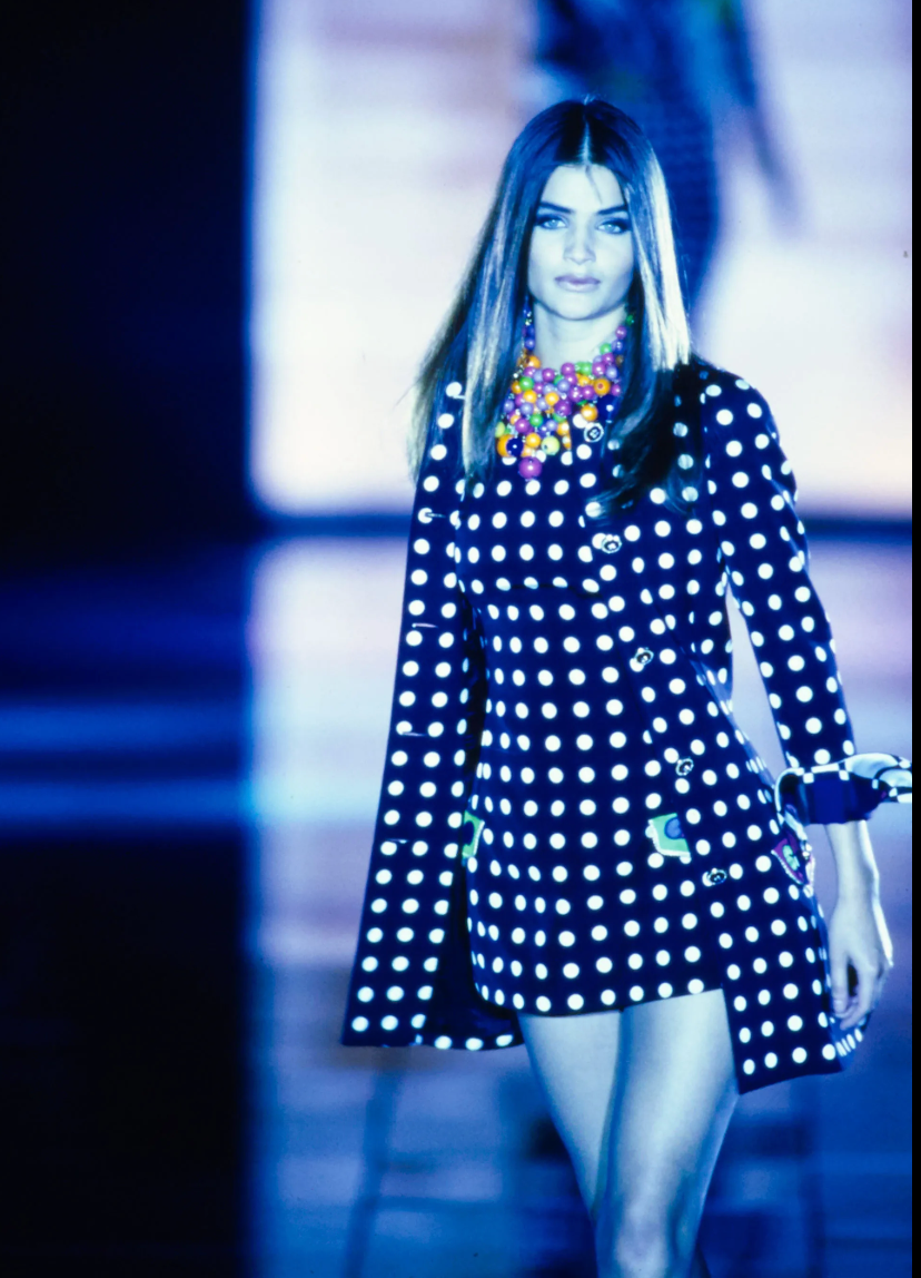 Gianni Versace Couture Spring 1991 Polka Dot Coat & Dress Set