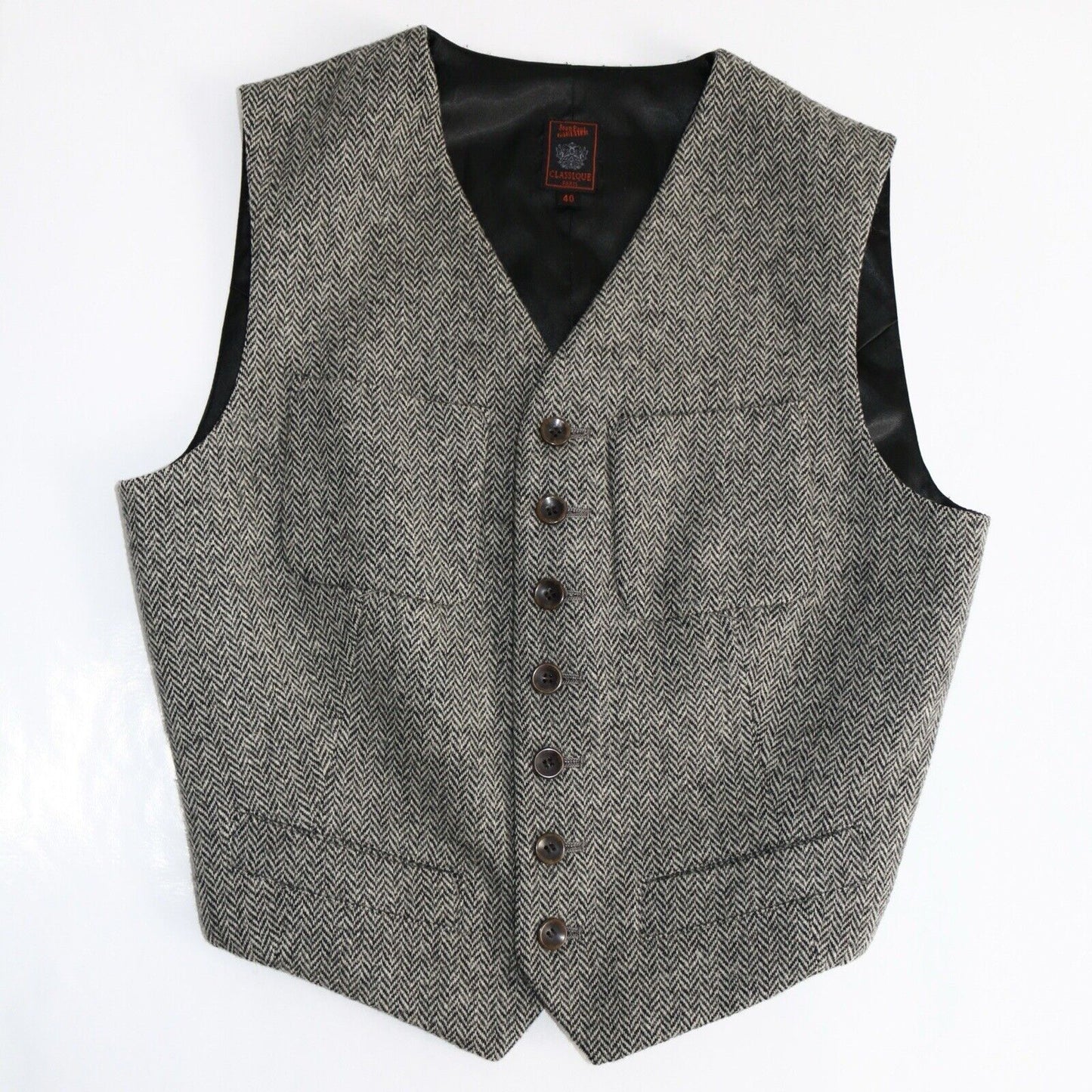 Jean Paul Gaultier Classique Vintage Vest Waistcoat Grey Wool Size 40