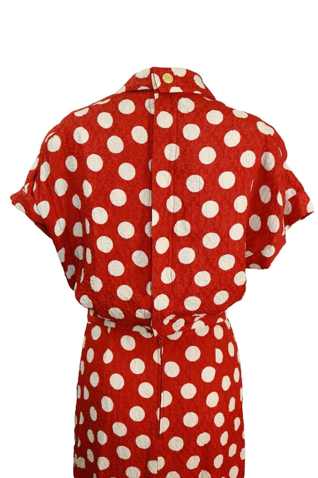 Chanel Red & White Polka Dot Vintage Runway Midi Dress 1987 (XS)