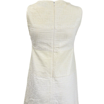 Fendi White Monogram Vintage Mini Dress Size 40