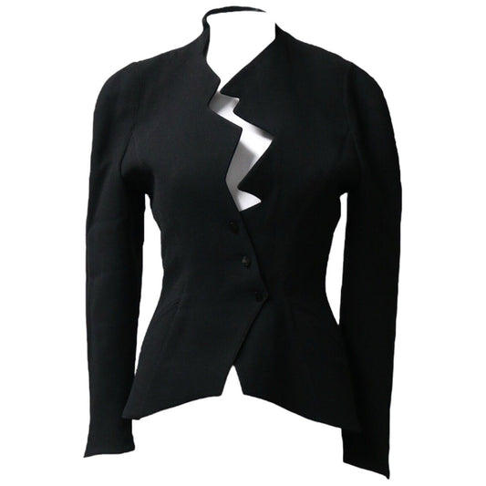 Thierry Mugler Black Blazer Jacket Fall 1988 Runway Piece Size 36