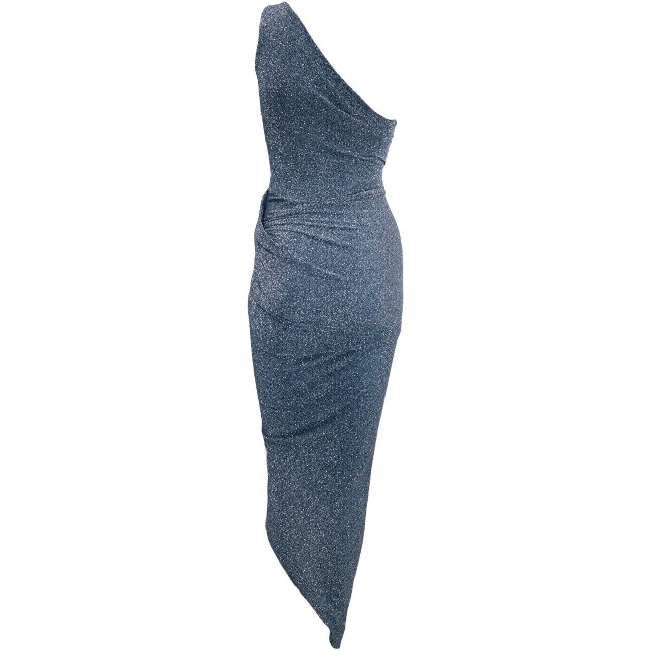 Vivienne Westwood Anglomania Blue Glitter Vian Asymmetric Pencil Dress Size XS