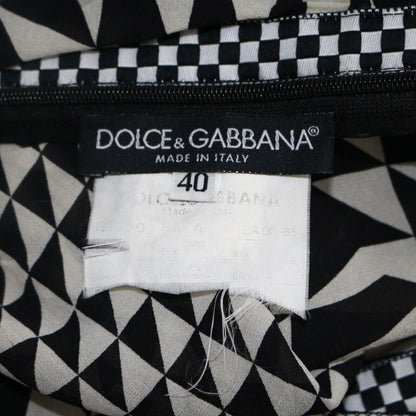 Dolce Gabbana 2003 Runway Vintage Black & White Psychedelic Print Size 40