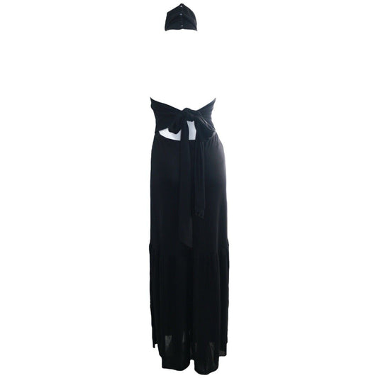 Moschino Black Gown Maxi Open Back Vintage Dress Size 40