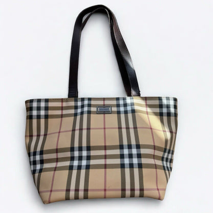 Burberry Beige Classic Check Print Vintage Shoulder Bag