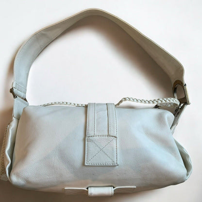 Christian Dior Flight White Leather Vintage Shoulder Bag